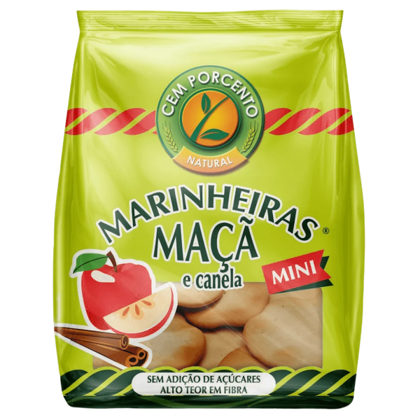 Cem Porcento - Mini Marinheiras Maçã Canela S/Açúcar 50 Gr