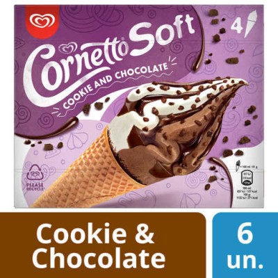 Cornetto Soft XL Cookie & Chocolate 6x(4x140ml)