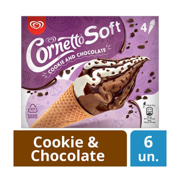Cornetto Soft XL Cookie & Chocolate 6x(4x140ml)
