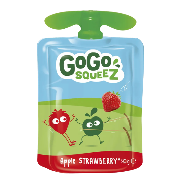 GoGo SqueeZ Maçã - Morango 90 Gr