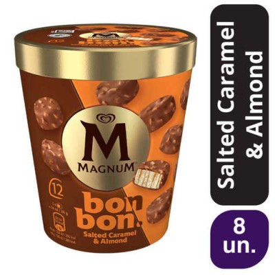 Magnum Bonbon Salted Caramel & Amêndoas 8x(12x17ml)