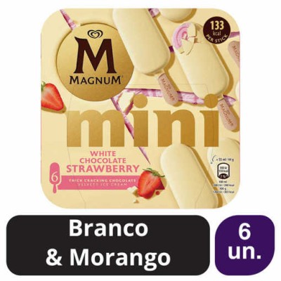 Magnum Mini Branco Morango 6x(6x55 ml)