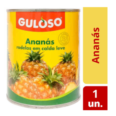 Ananás Rodelas Lata Guloso 825g – Caixa 12un