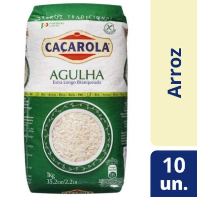 Arroz Extra Longo Agulha Caçarola 1Kg | Pack 10un