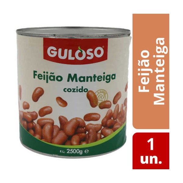 Feijao Manteiga Lata "Guloso" 2.5Kg (6)
