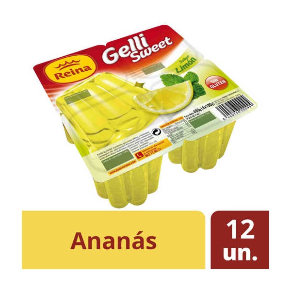 Gelatina Sweet Ananas 12x(4x100Grs) "Reina"