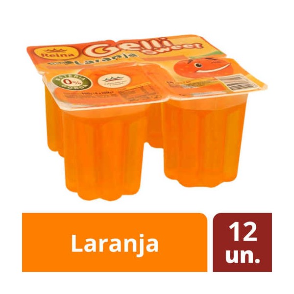 Gelatina Sweet Laranja 12x(4x100Grs) "Reina"