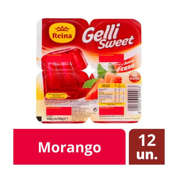 Gelatina Sweet Morango 12x(4x100Grs) "Reina"