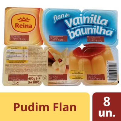 Pudim Flan Baunilha 8x(6x100Grs) "Reina"