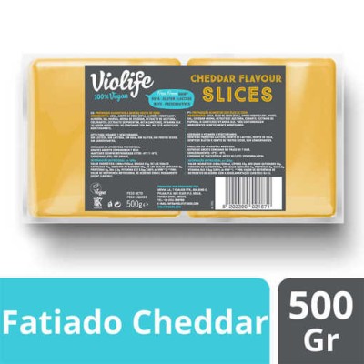 Violife fatiado sabor a cheddar 8x500g