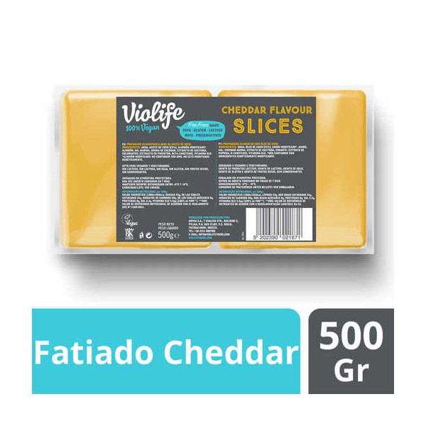 Violife fatiado sabor a cheddar 8x500g
