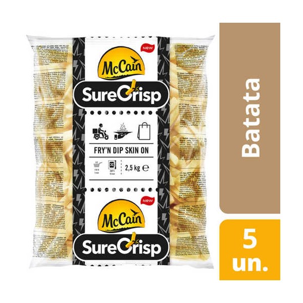 Batata Fry&Dip C/ Pele McC 5x2.5Kg