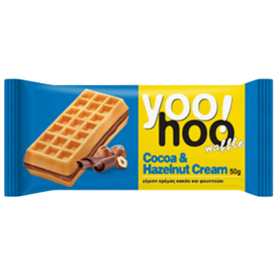 Yoo-Hoo! - Waffle com Recheio de Creme de Chocolate e Avelãs 50 Gr