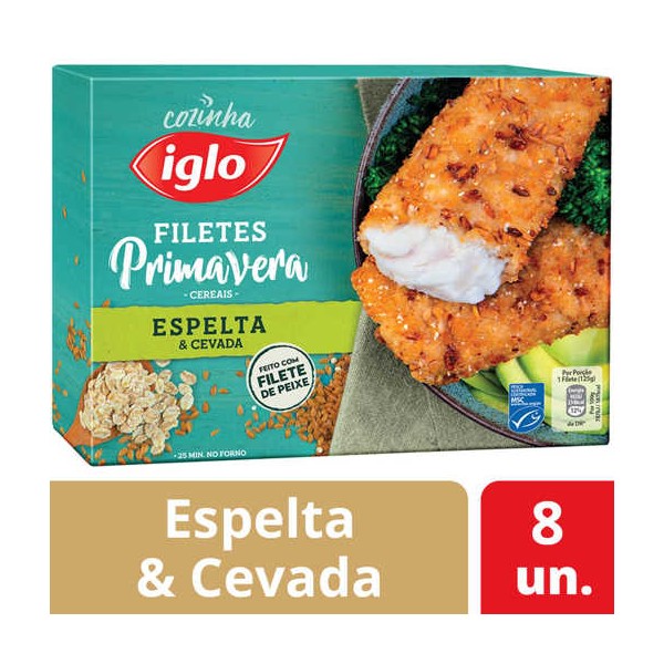 Filetes Espelta e Cevada Iglo 8x250Grs