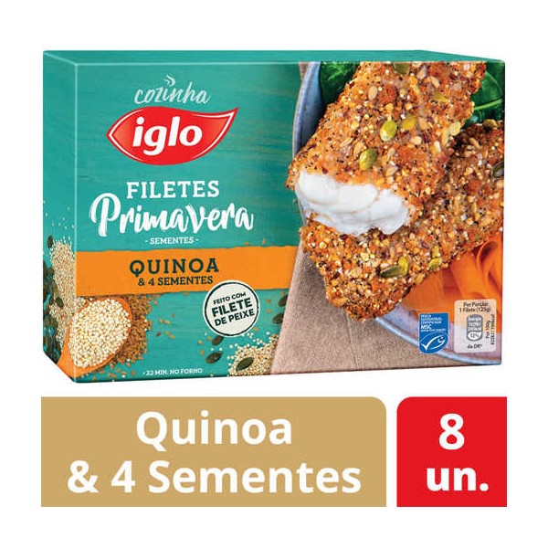 Filetes Quinoa e 4 Sementes Iglo 8x250Grs