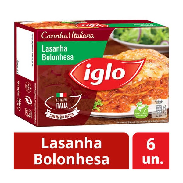Lasanha Bolonhesa Iglo 6x300Grs