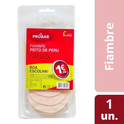 Fiambre Peito Peru Fatiado "Probar" 80Grs