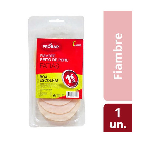 Fiambre Peito Peru Fatiado "Probar" 80Grs
