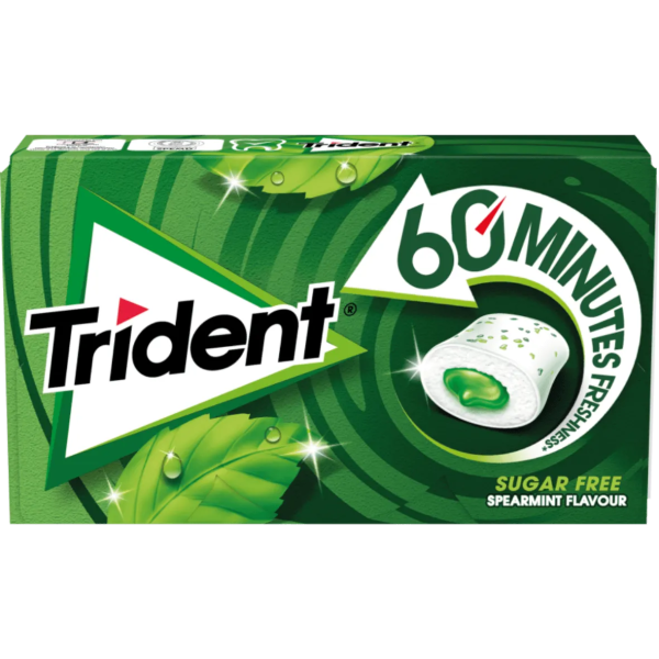 Trident - Pastilhas Elásticas Drageias 60 Minutos Spearmint 22g