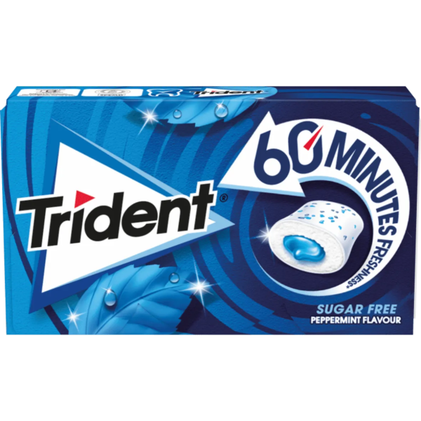 Trident - Pastilhas Elásticas Drageias 60 Minutos Peppermint 22g