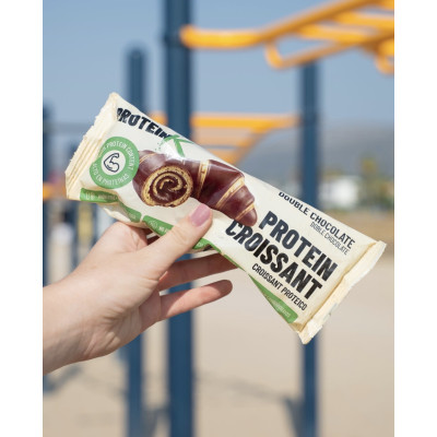 Croissant proteico de chocolate duplo ProteinK 50g - Lanche rico em proteínas para fitness