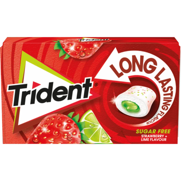 Trident - Pastilhas Elásticas Drageias Max Splash Strawberry Lime 22g