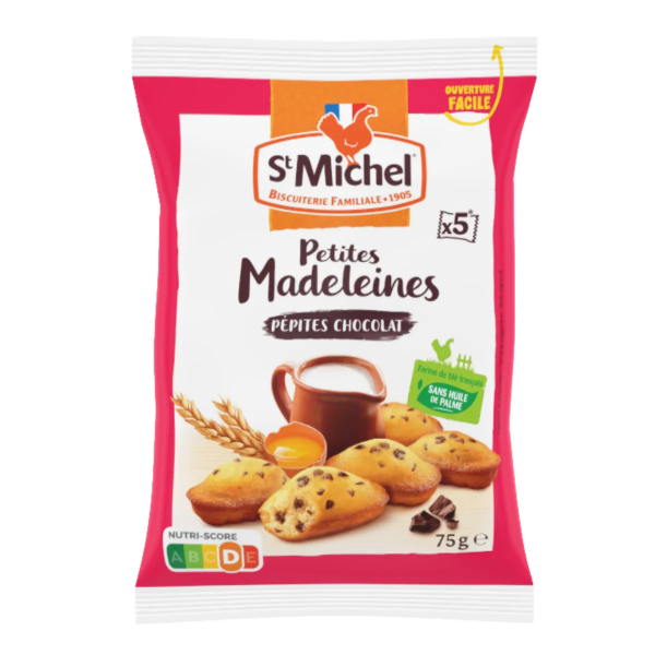 St. Michel - Pequenas Madalenas com pepitas de chocolate 5 uni 75gr