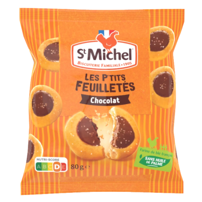 St. Michel - Bolachas folhadas com recheio de chocolate 80gr