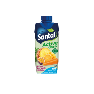 Santal - Active Drink Frutos Tropicais e Cenoura s/ Açucar Adicionado 330ml